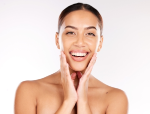 woman with glowing skin after chemical peel
